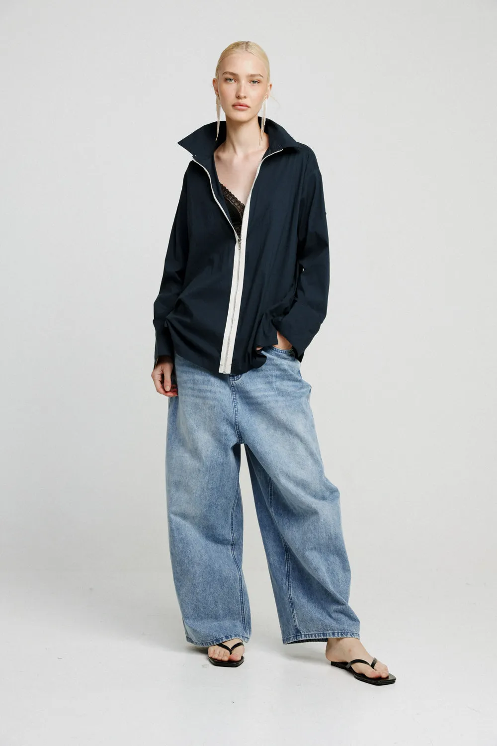 Navy Zippered Shirt
