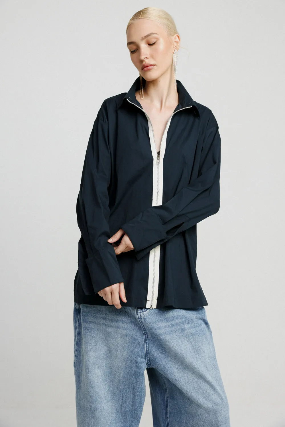 Navy Zippered Shirt