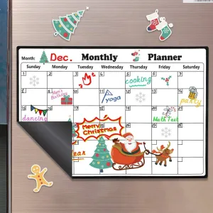 New Dry Erase Magnetic Calendar Board Monthly Whiteboard for Fridge! 16.9 X 11.8 inches