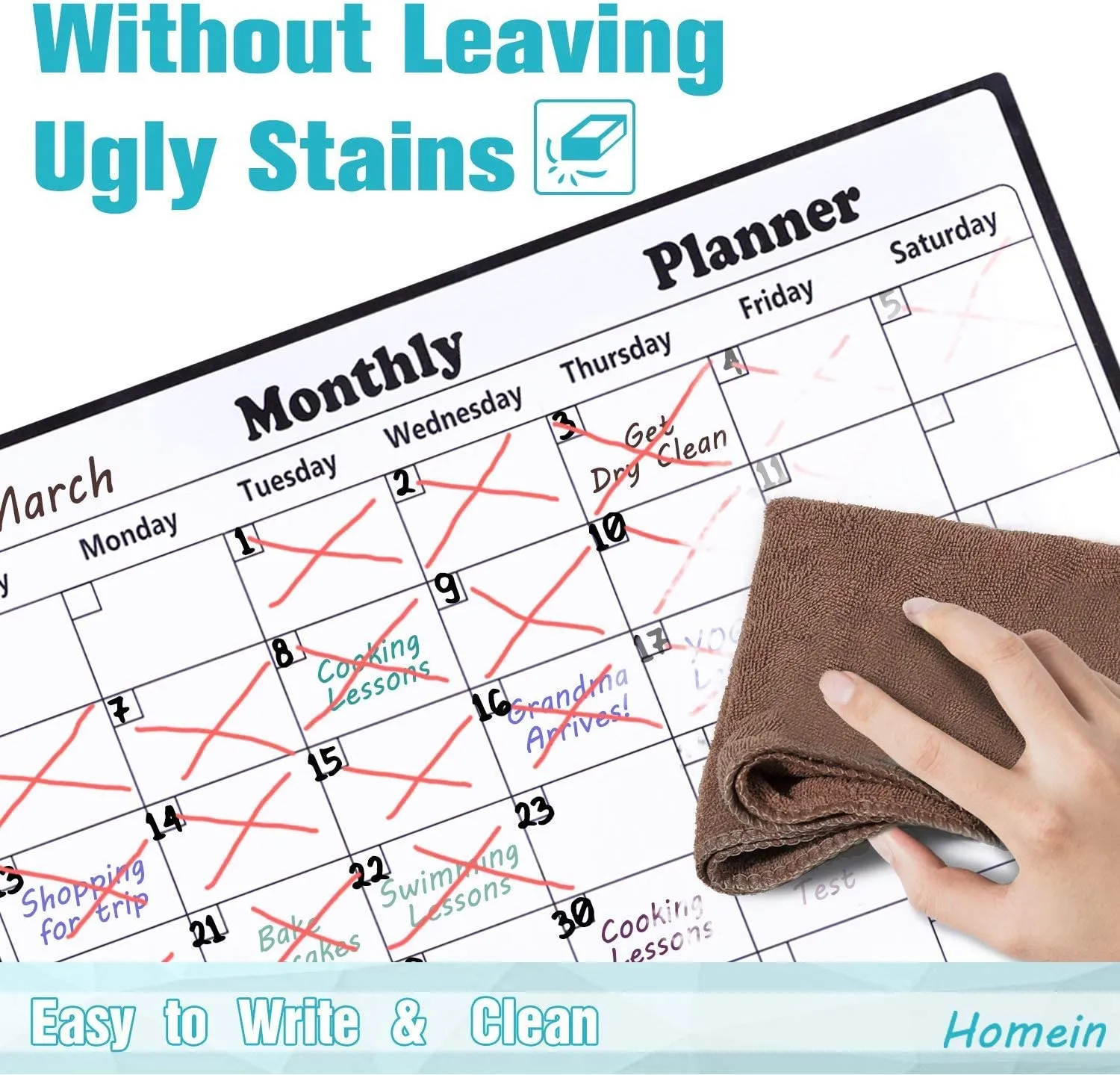 New Dry Erase Magnetic Calendar Board Monthly Whiteboard for Fridge! 16.9 X 11.8 inches