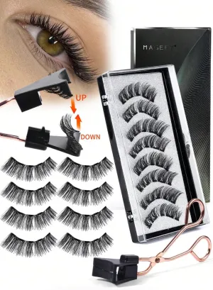 NEW Magnetic Eyelashes With Tweezers Volume Thick Natural Long Glue-Free False Eyelashes Faux Mink Soft Hair Reusable Fake Eyelashes For Daily Usage And Travel