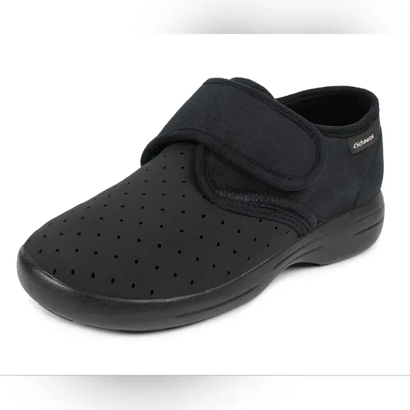 New Schawos Comfort Shoe Black Orthopedic Stretch Diabetic Shoe Size 11.5