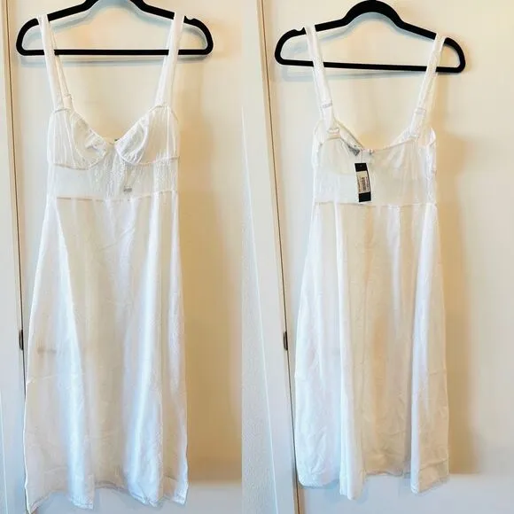 NWT WeWoreWhat Danielle Bernstein Lace Sheet Midi Dress in White L