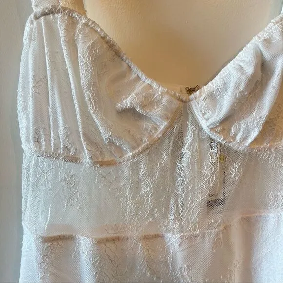 NWT WeWoreWhat Danielle Bernstein Lace Sheet Midi Dress in White L