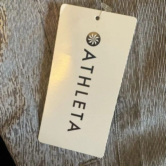 NWT New ATHLETA Echo Shorts Black Silver Athletic 8