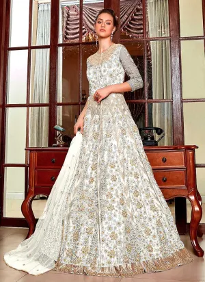 Off White Heavy Embroidered Lehenga/ Pant Style Anarkali