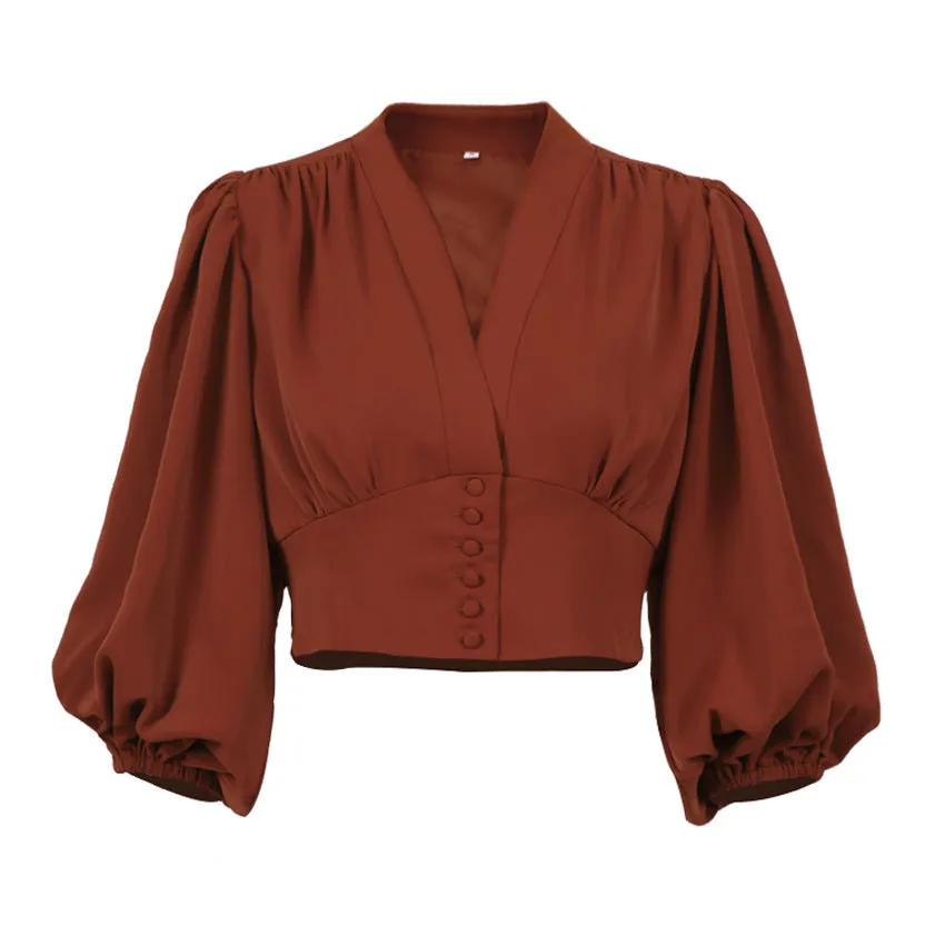 OL Commuting Woven Shirt with Macaron Stitching