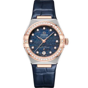 Omega Constellation 29mm steel - Sedna™ gold on leather strap