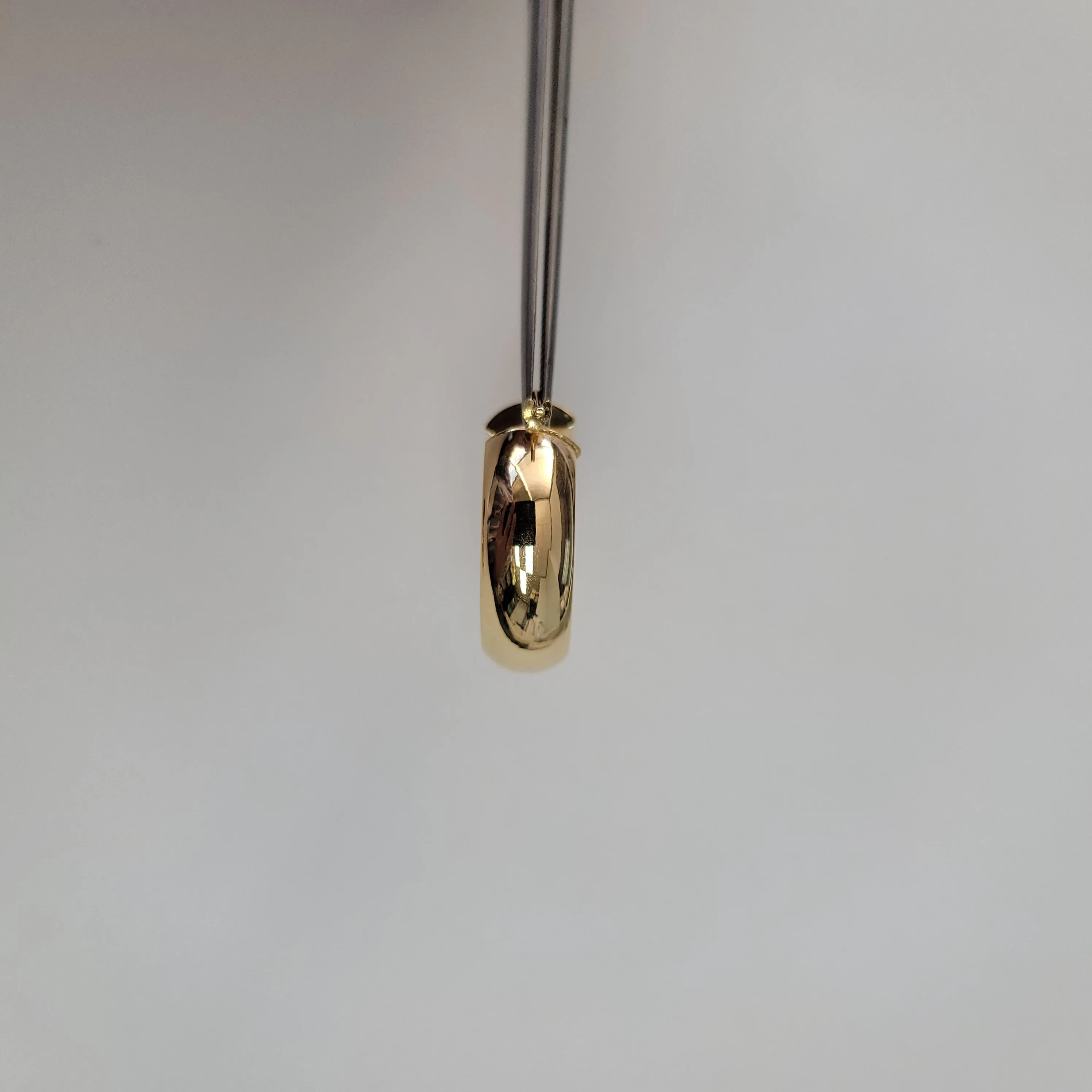 One Inch Polished Wide 14k Yellow Gold Hoops