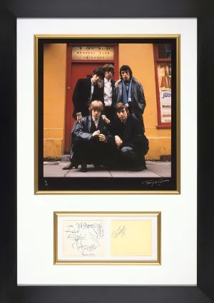 ORIGINAL ROLLING STONES AUTOGRAPHS WITH HISTORIC FINE ART PHOTOGRAPH