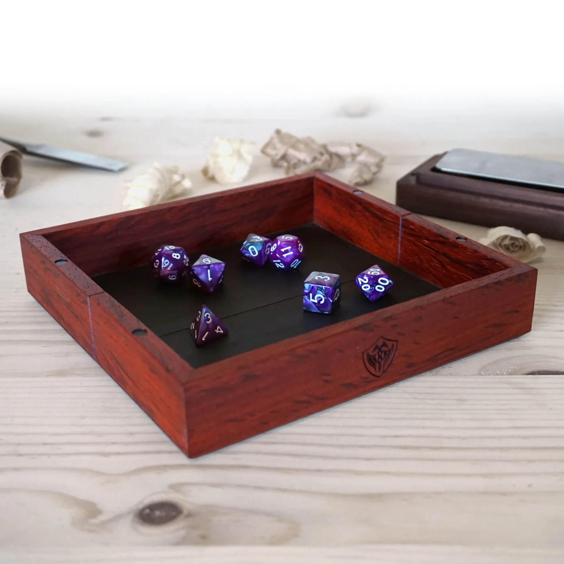 Padauk Magnetic Dice Tray - Nomads Armory