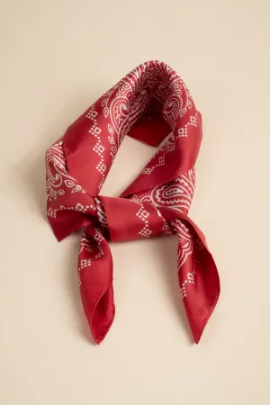 Paisley Silk Scarf - Red