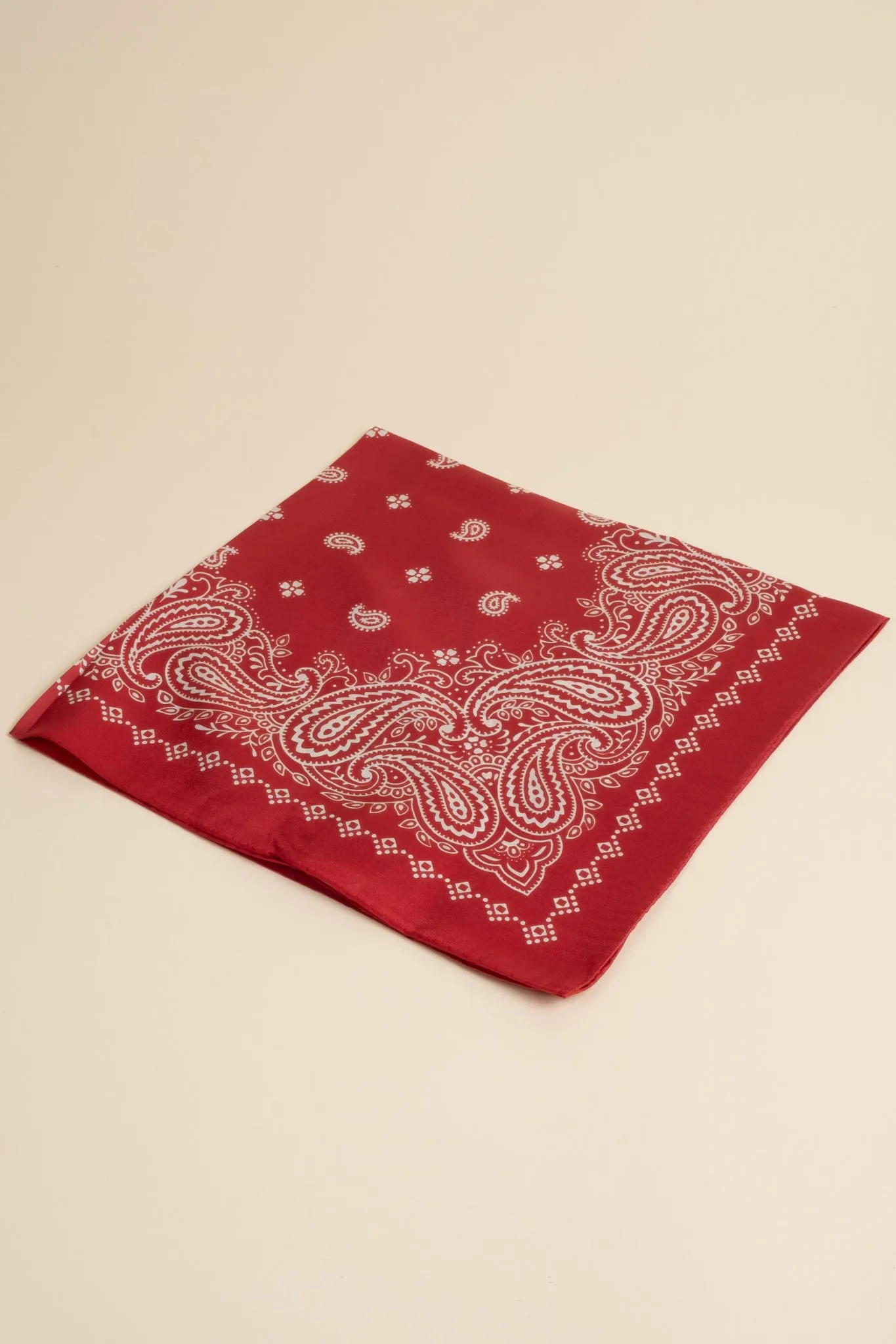 Paisley Silk Scarf - Red