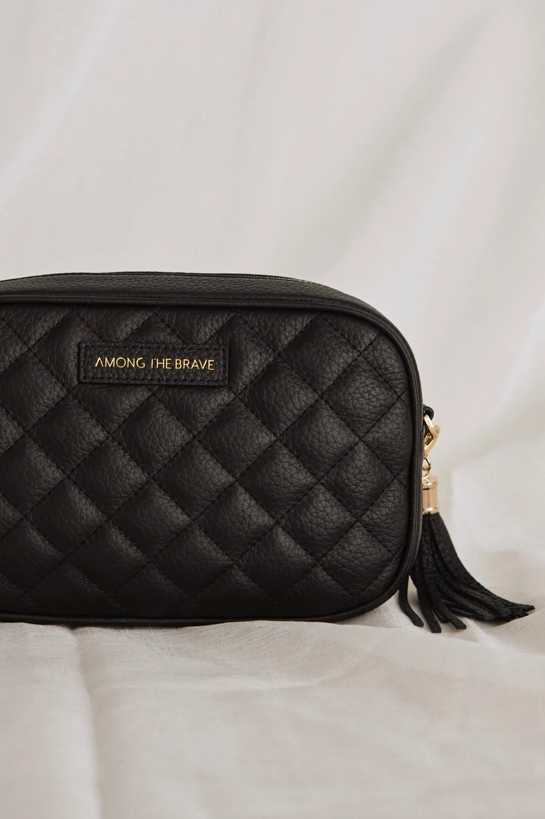 Paris Black Leather Diamond Quilted Bag