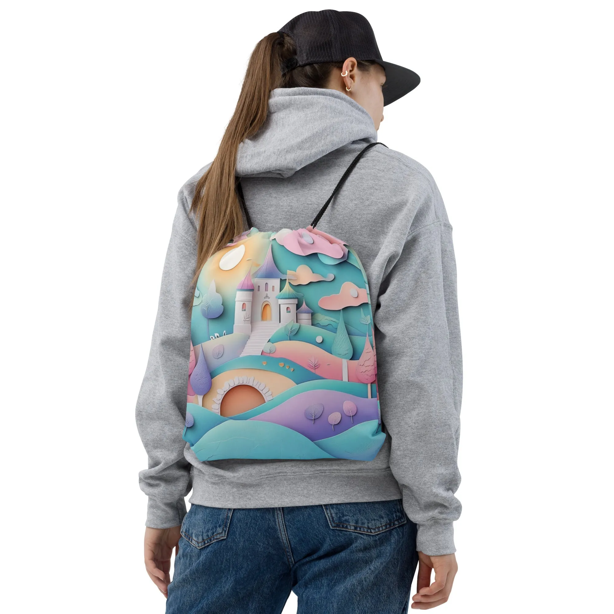 Pastel Castle - Drawstring Bag