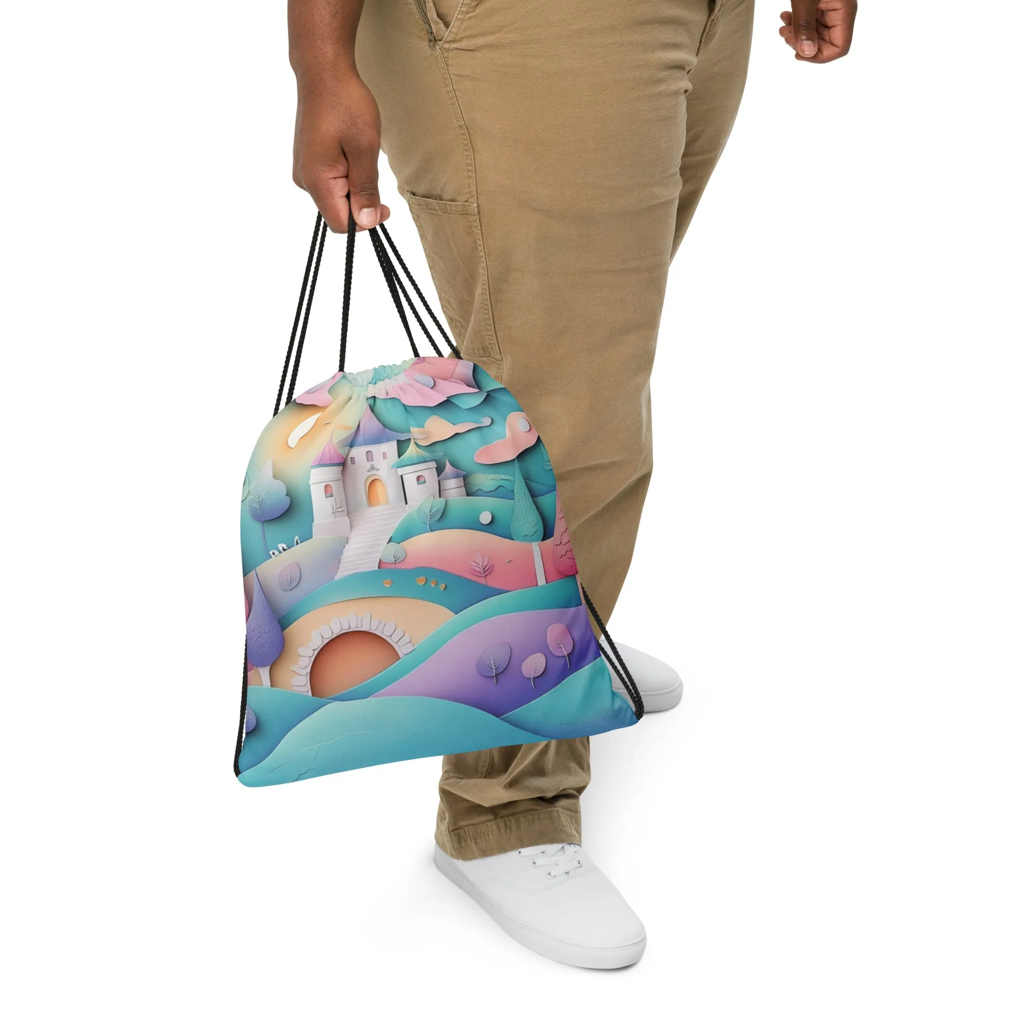 Pastel Castle - Drawstring Bag