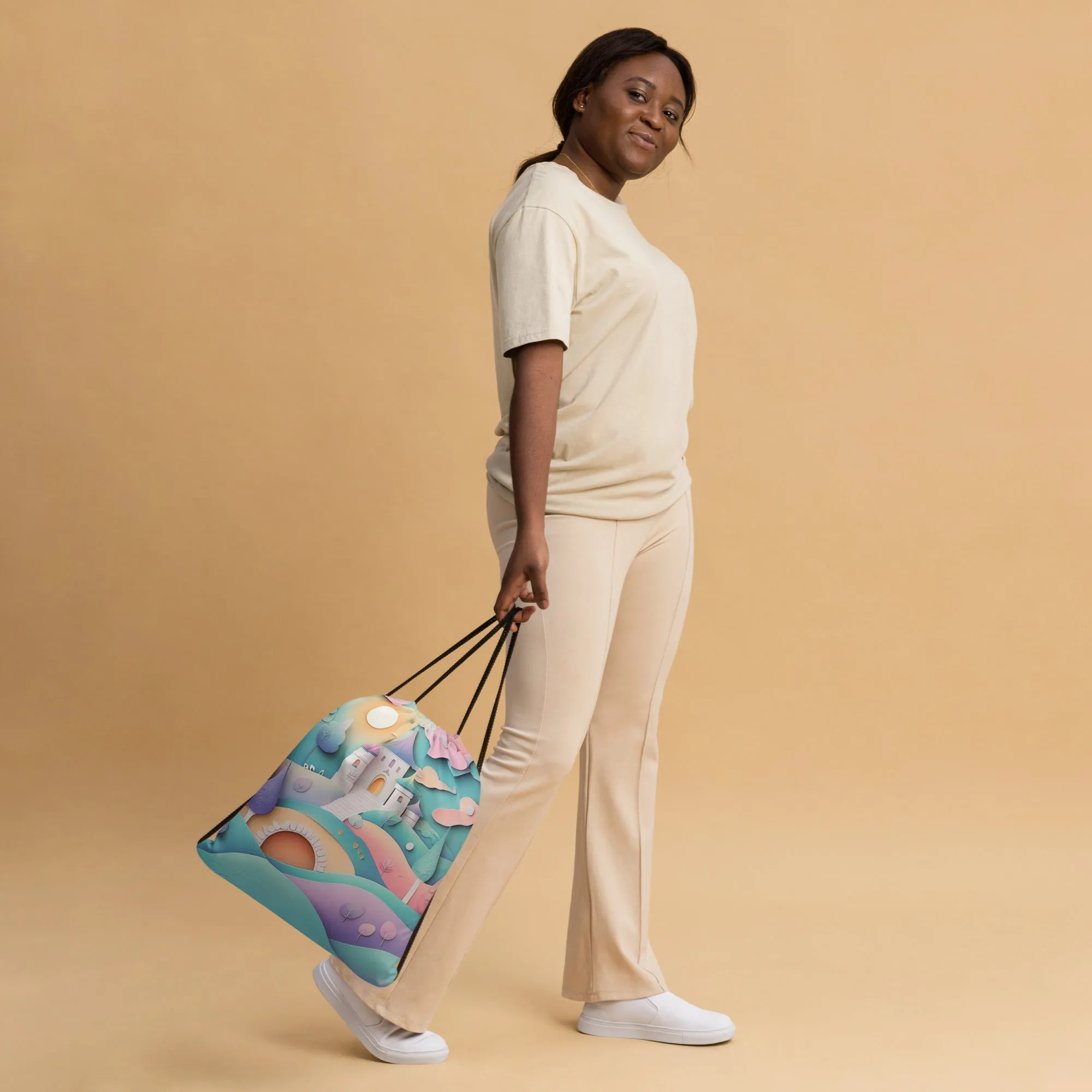 Pastel Castle - Drawstring Bag