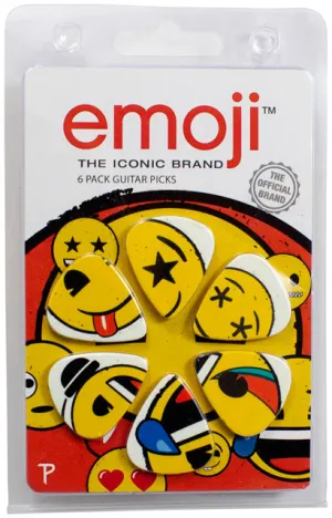 Perris 6-Pack "Emoji Yellow Faces" Licensed Guitar Picks Pack