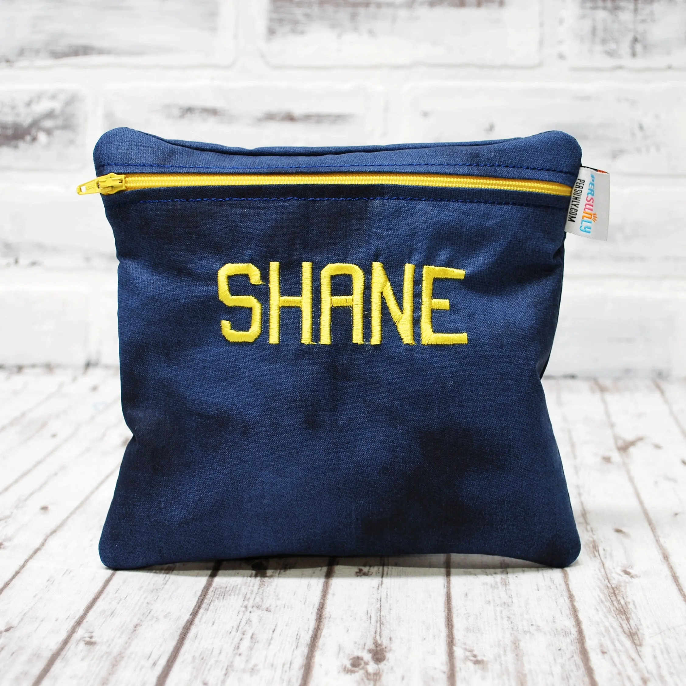 Personalized Denim Blue Reusable Food Bag