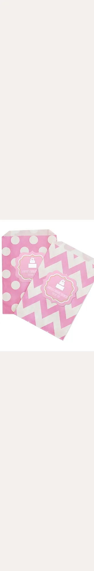 Personalized Pink Cake Goodie Bags Set of 12