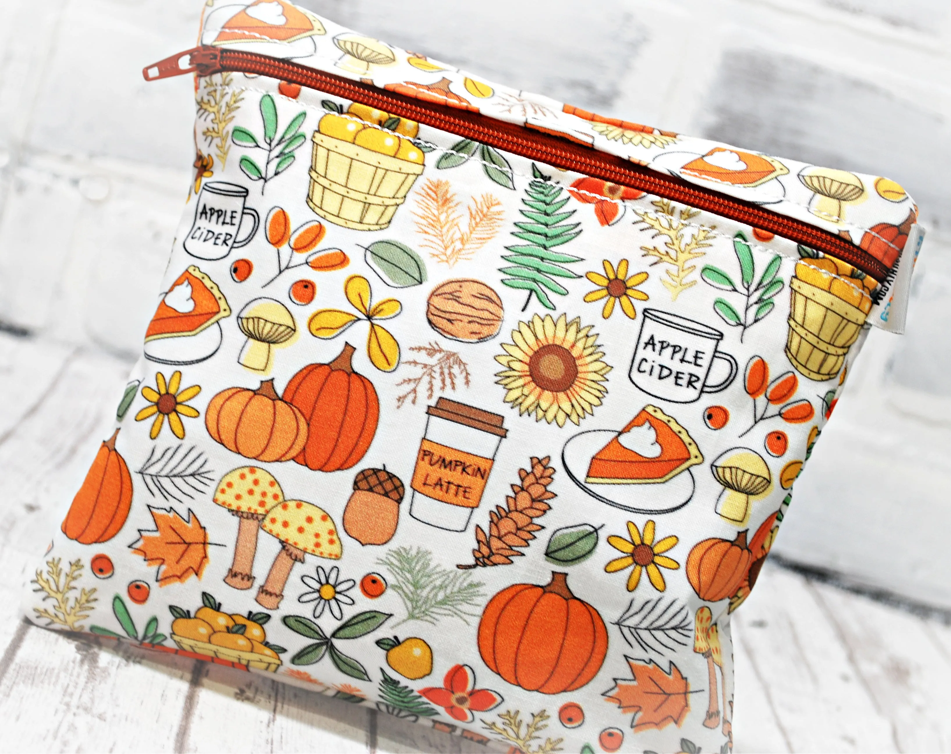 Personalized Pumpkin Doodles Reusable Food Bag