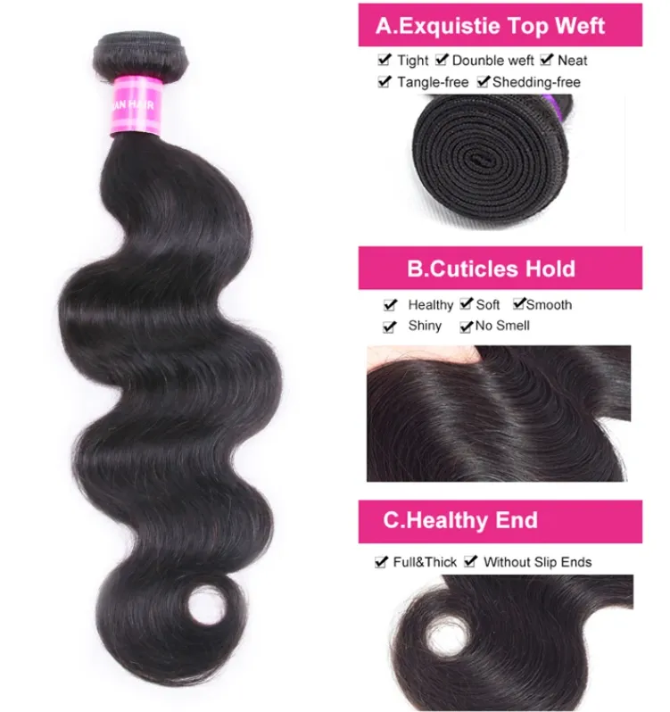 Peruvian Body Wave Bundles With 4×4 Closure 10A Grade 100% Human Remy Hair MYLOCKME