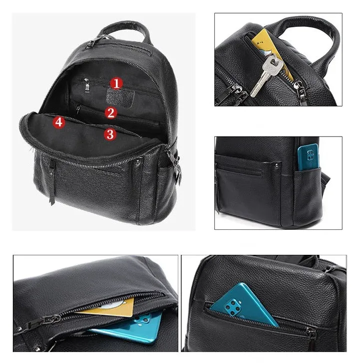 Piccadilly Backpack Casual Backpack for Women, Pebbled Leather, One Size