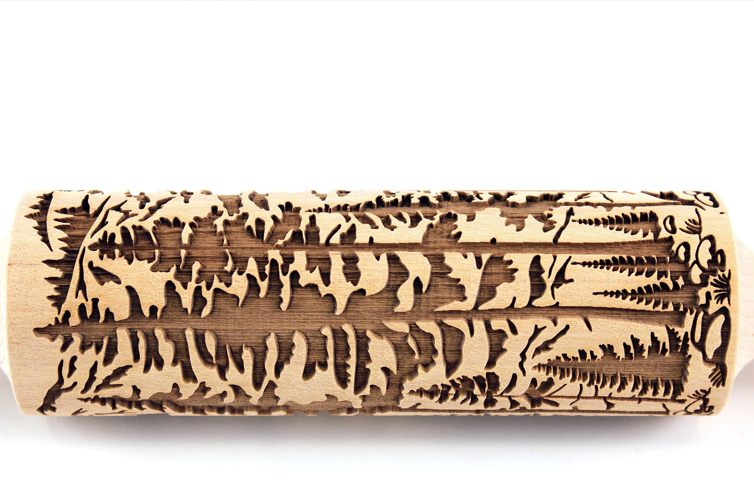Pine Forest Wood Rolling Pin, Cedars, Mountains, Embossed Cookies