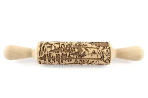 Pine Forest Wood Rolling Pin, Cedars, Mountains, Embossed Cookies