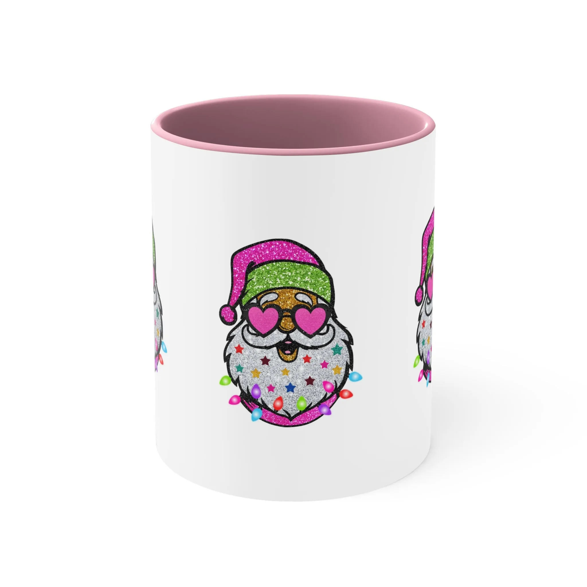 Pink Santa Accent Coffee Mug, 11oz