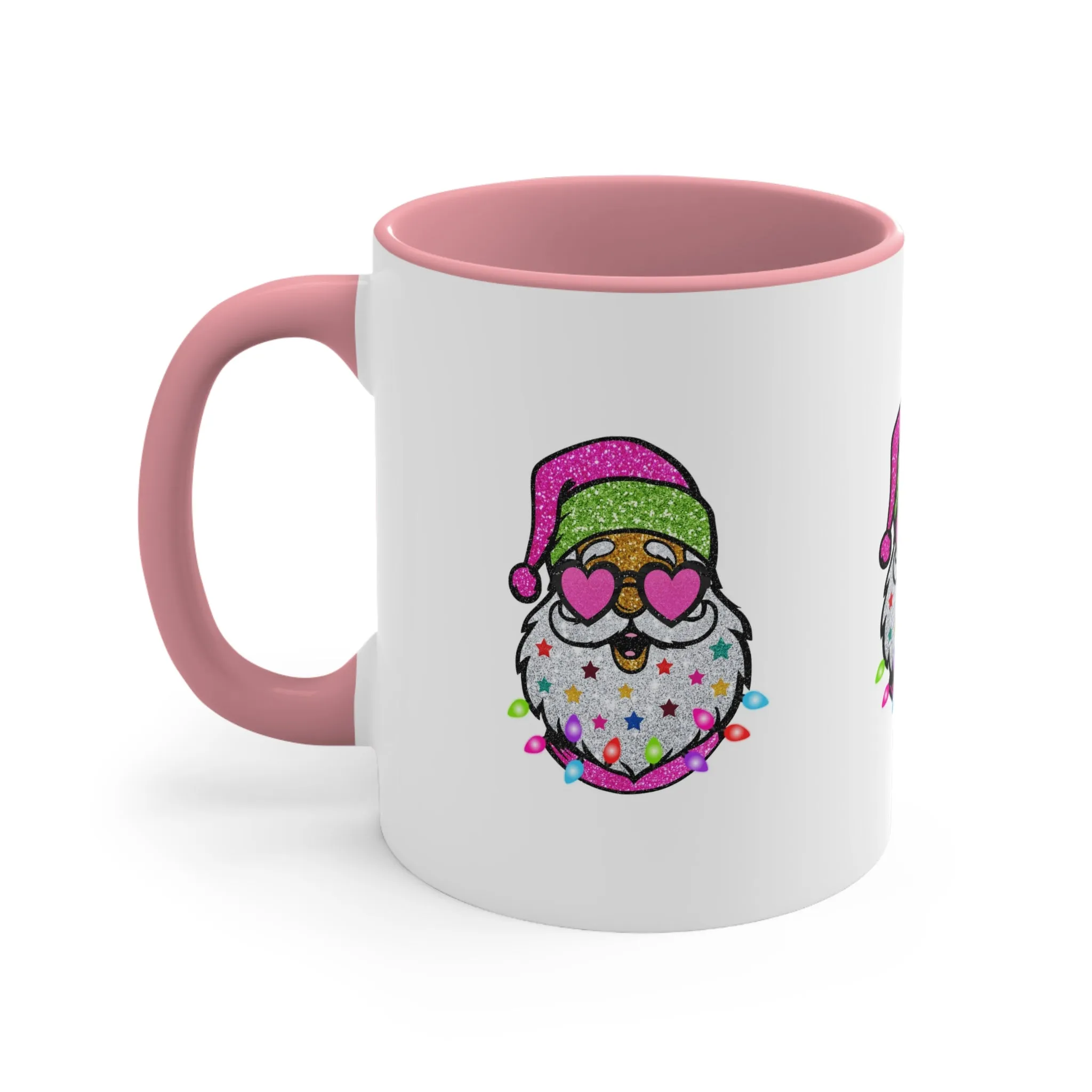 Pink Santa Accent Coffee Mug, 11oz