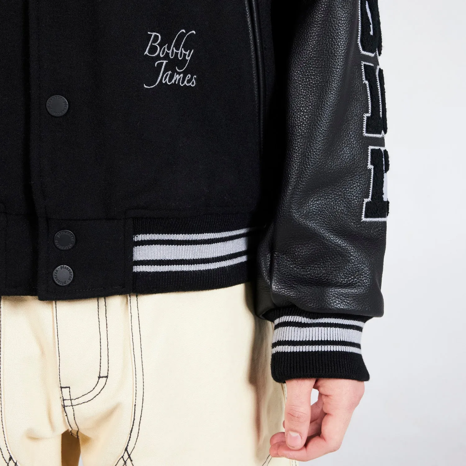 Pleasures Men Nerd Varsity Jacket Black