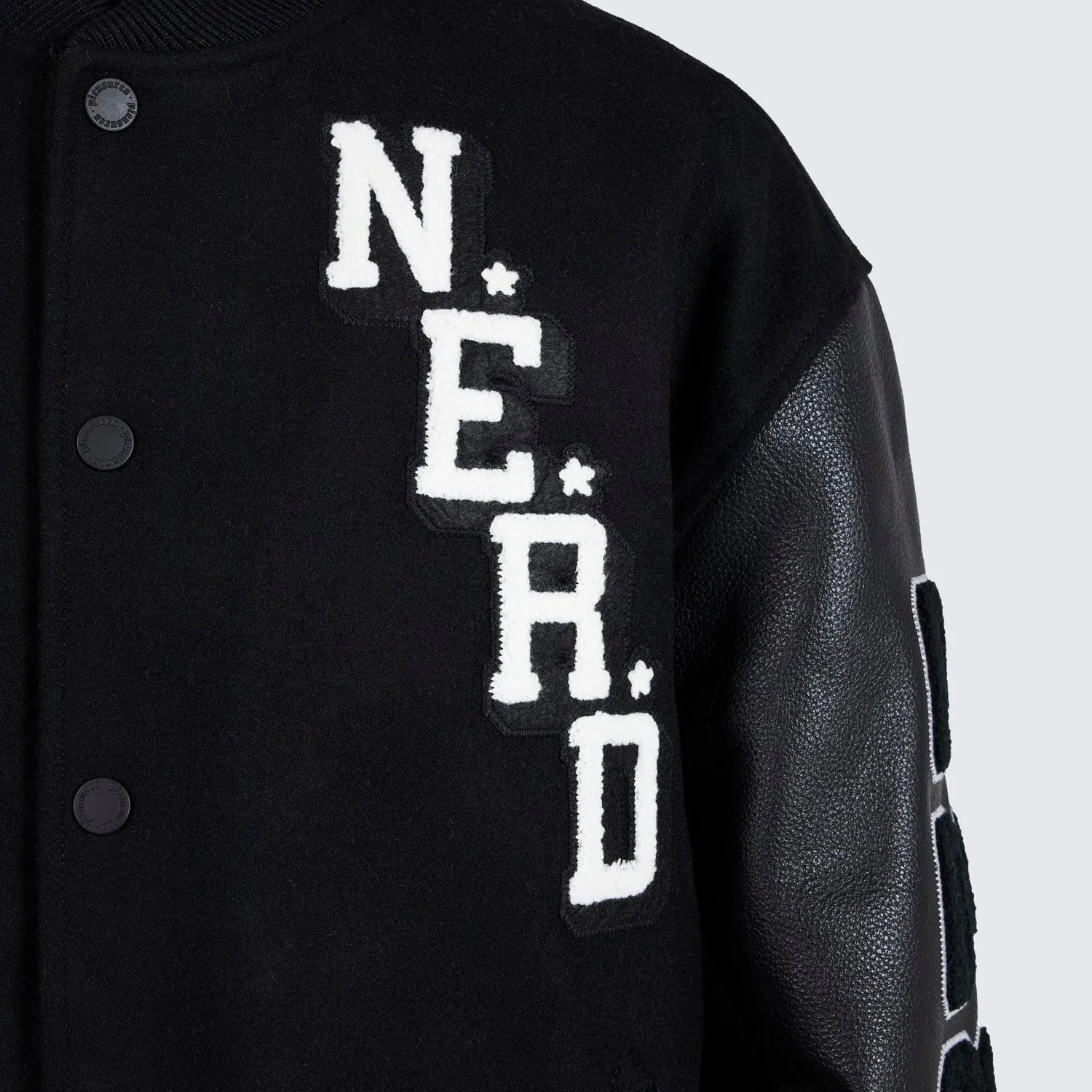 Pleasures Men Nerd Varsity Jacket Black