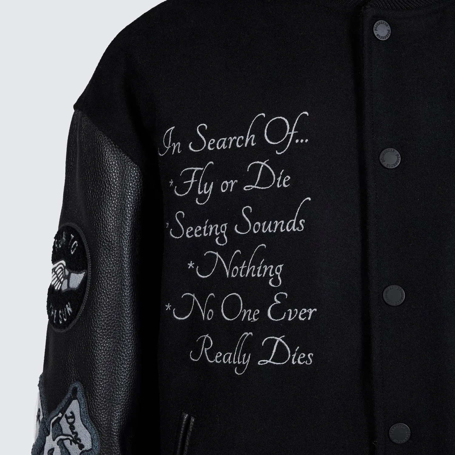 Pleasures Men Nerd Varsity Jacket Black