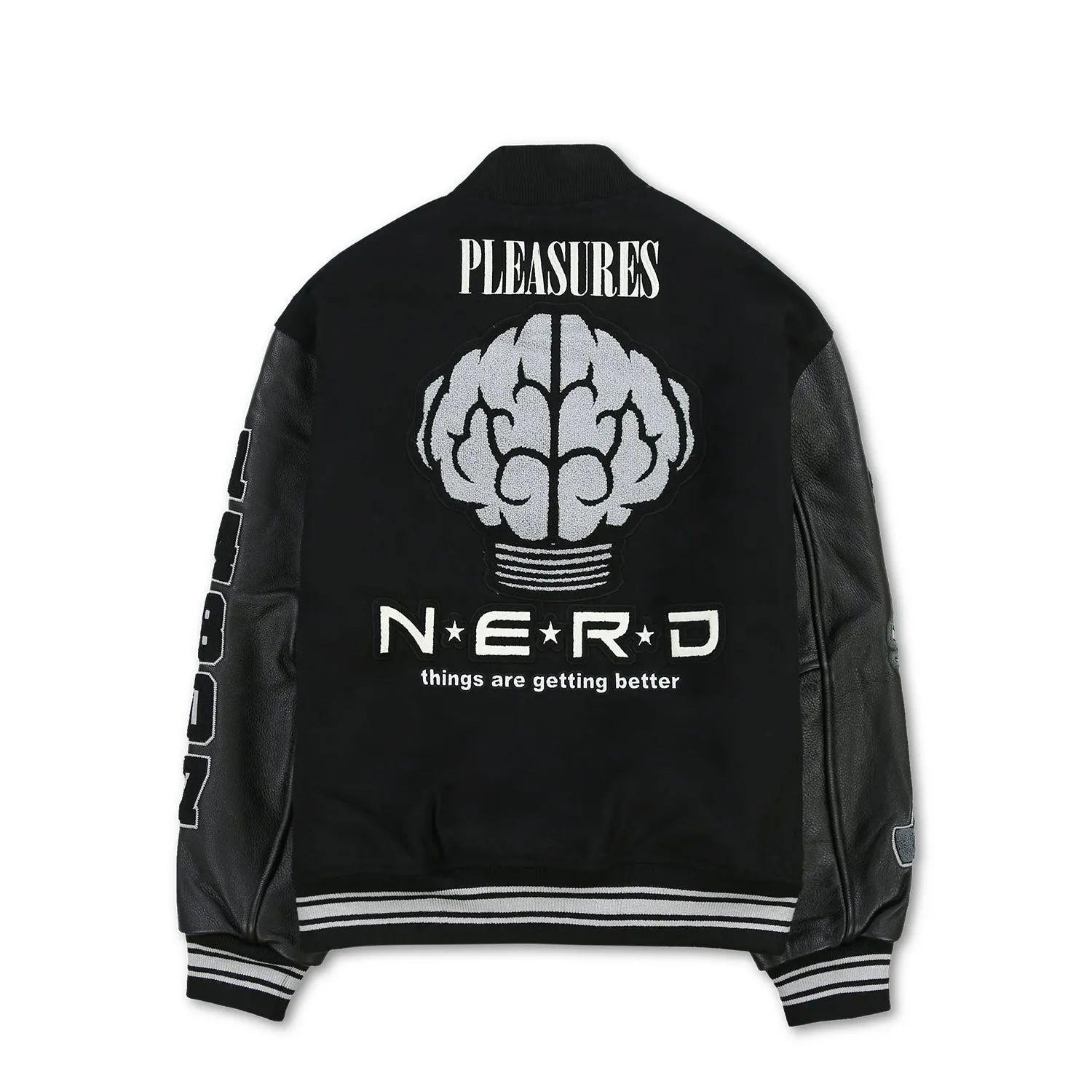 Pleasures Men Nerd Varsity Jacket Black