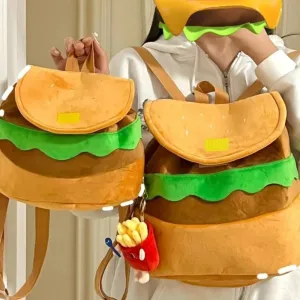 Plush Hamburger Kids Backpack