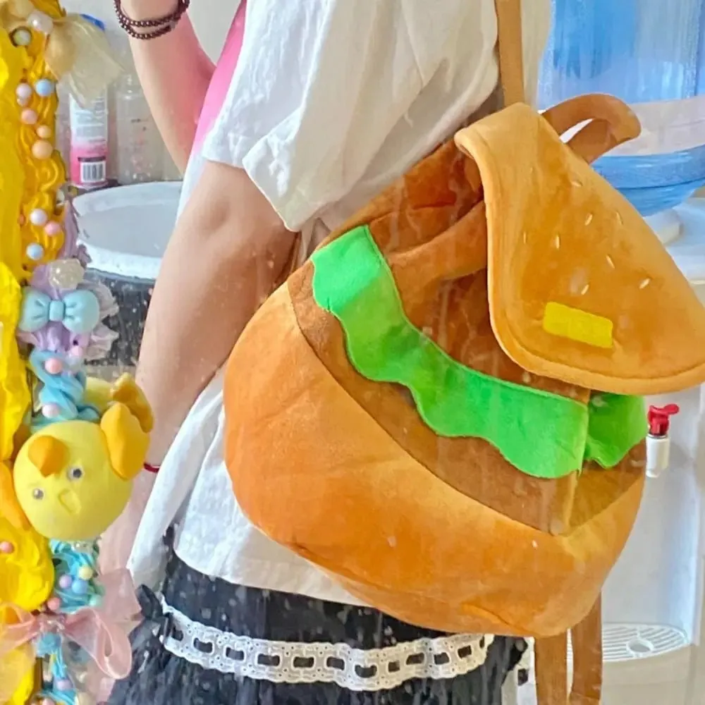 Plush Hamburger Kids Backpack