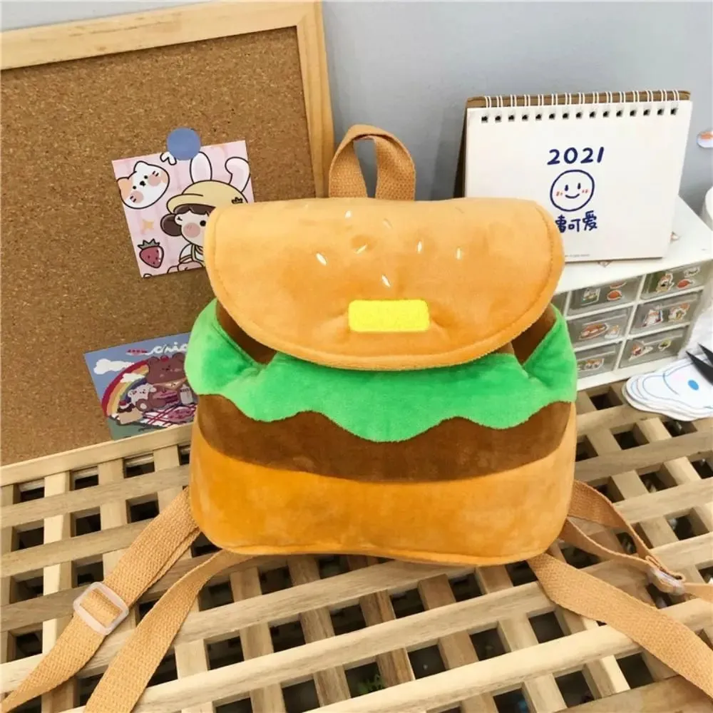 Plush Hamburger Kids Backpack