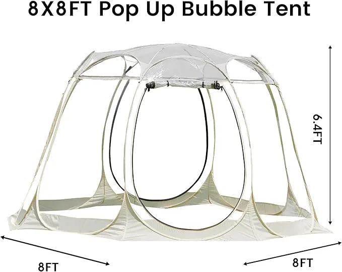Pop Up Bubble Tent, Transparent Outdoor Bubble Tent, Weather Proof Pop Up Tent, Portable Transparent Tent, Canopy Gazebo for Patios, Backyards, Camping