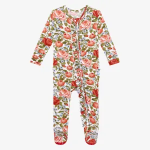 Posh Peanut Alma Ruffled Zippered Footie