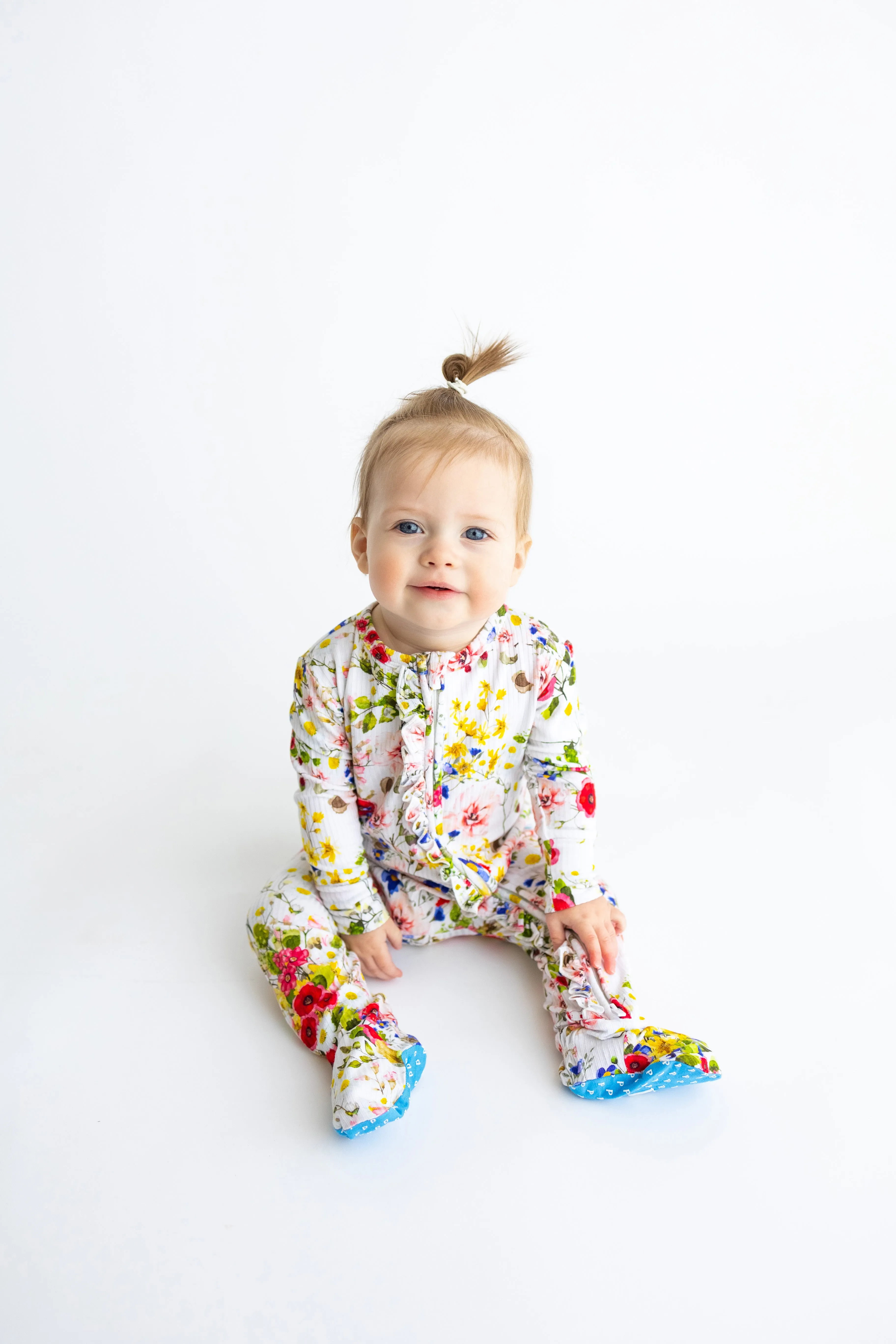 Posh Peanut- Barbara Footie Ruffled Zippered One Piece