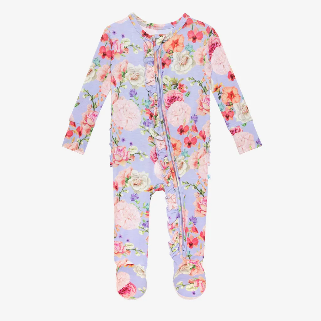 Posh Peanut Bellamy Ruffled Zippered Footie