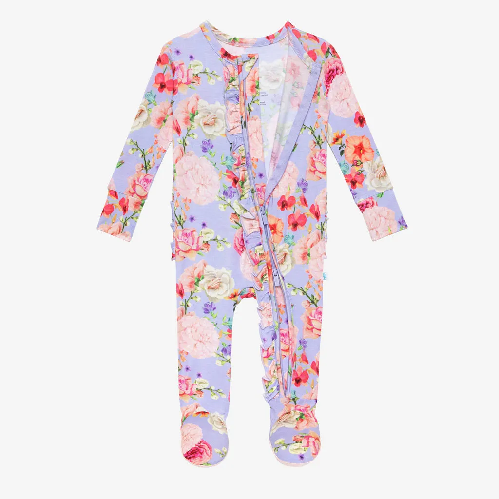 Posh Peanut Bellamy Ruffled Zippered Footie