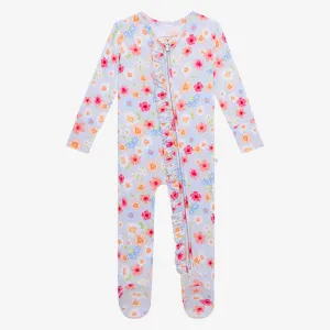 Posh Peanut Carissa Ruffled Zippered Footie