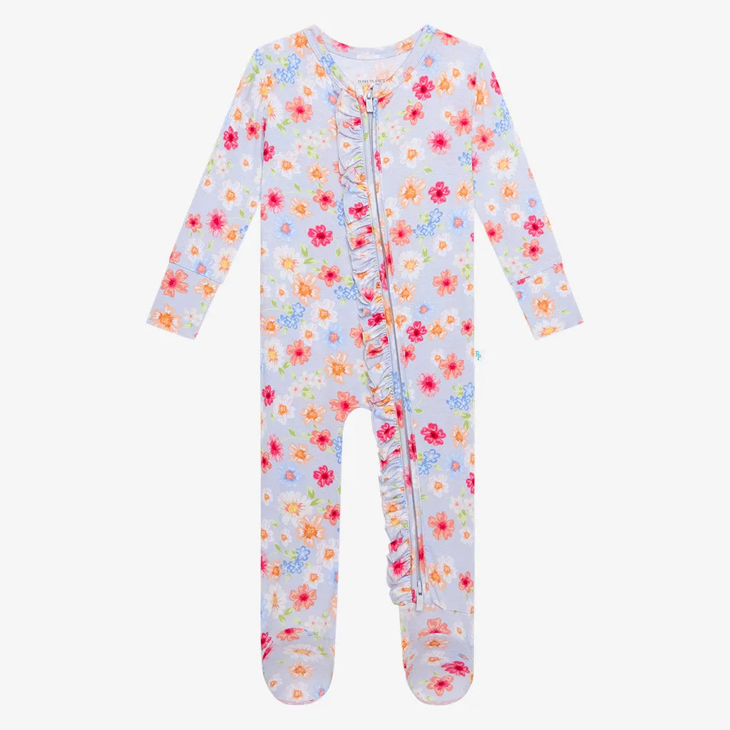 Posh Peanut Carissa Ruffled Zippered Footie