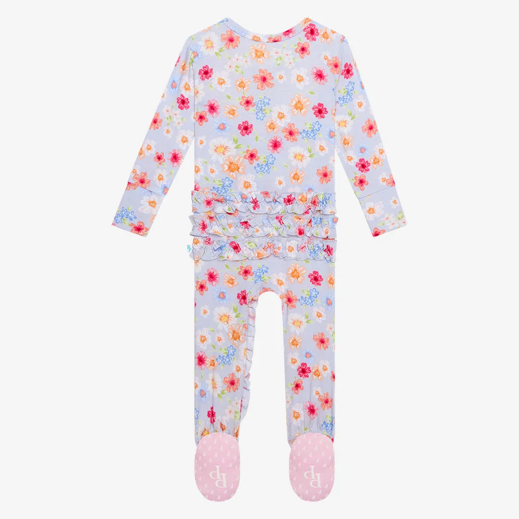 Posh Peanut Carissa Ruffled Zippered Footie