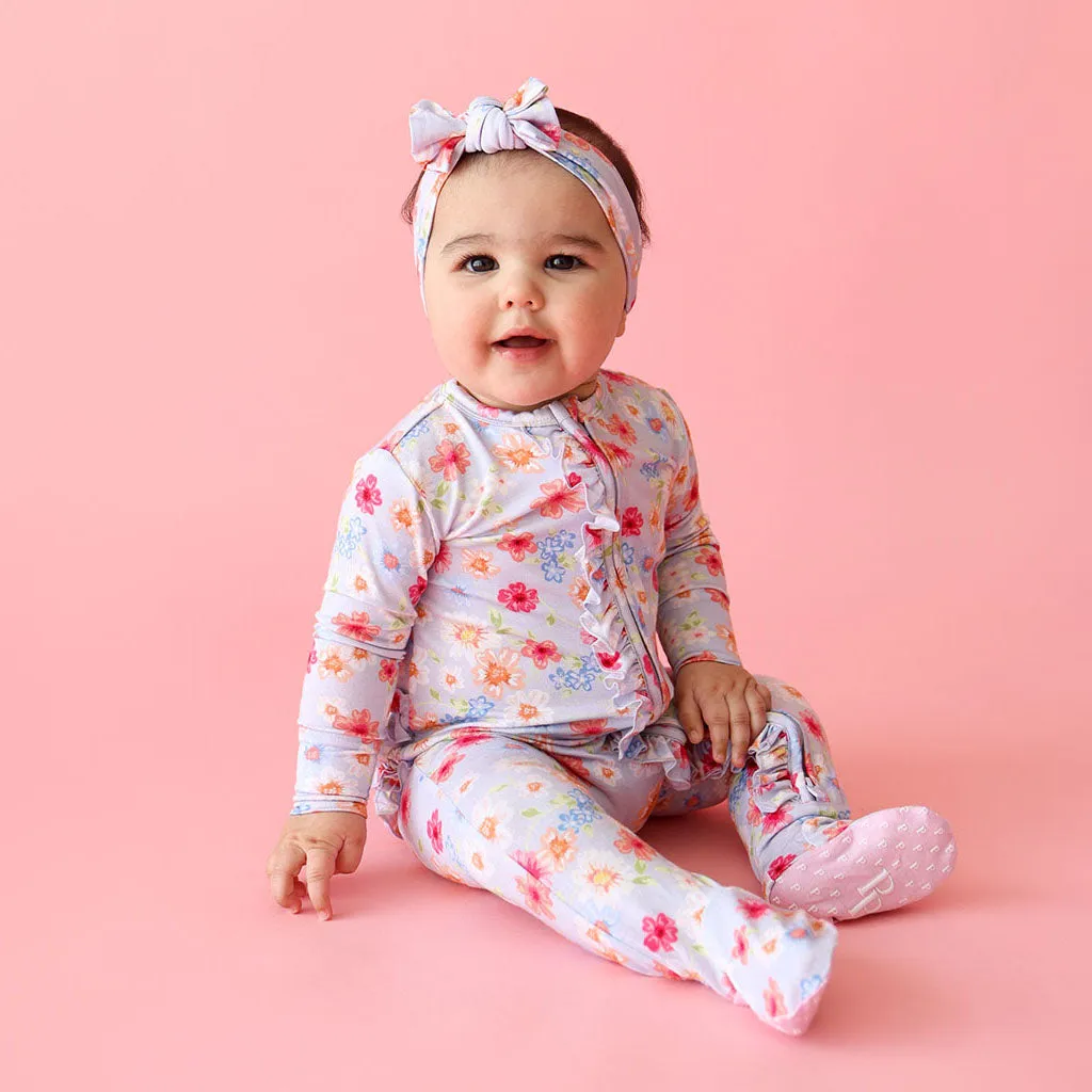 Posh Peanut Carissa Ruffled Zippered Footie