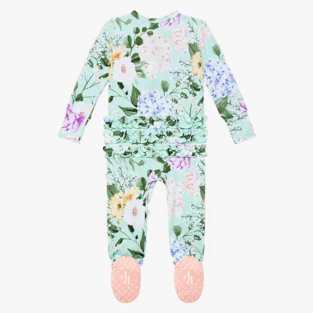 Posh Peanut Erin  Ruffled Zippered Footie