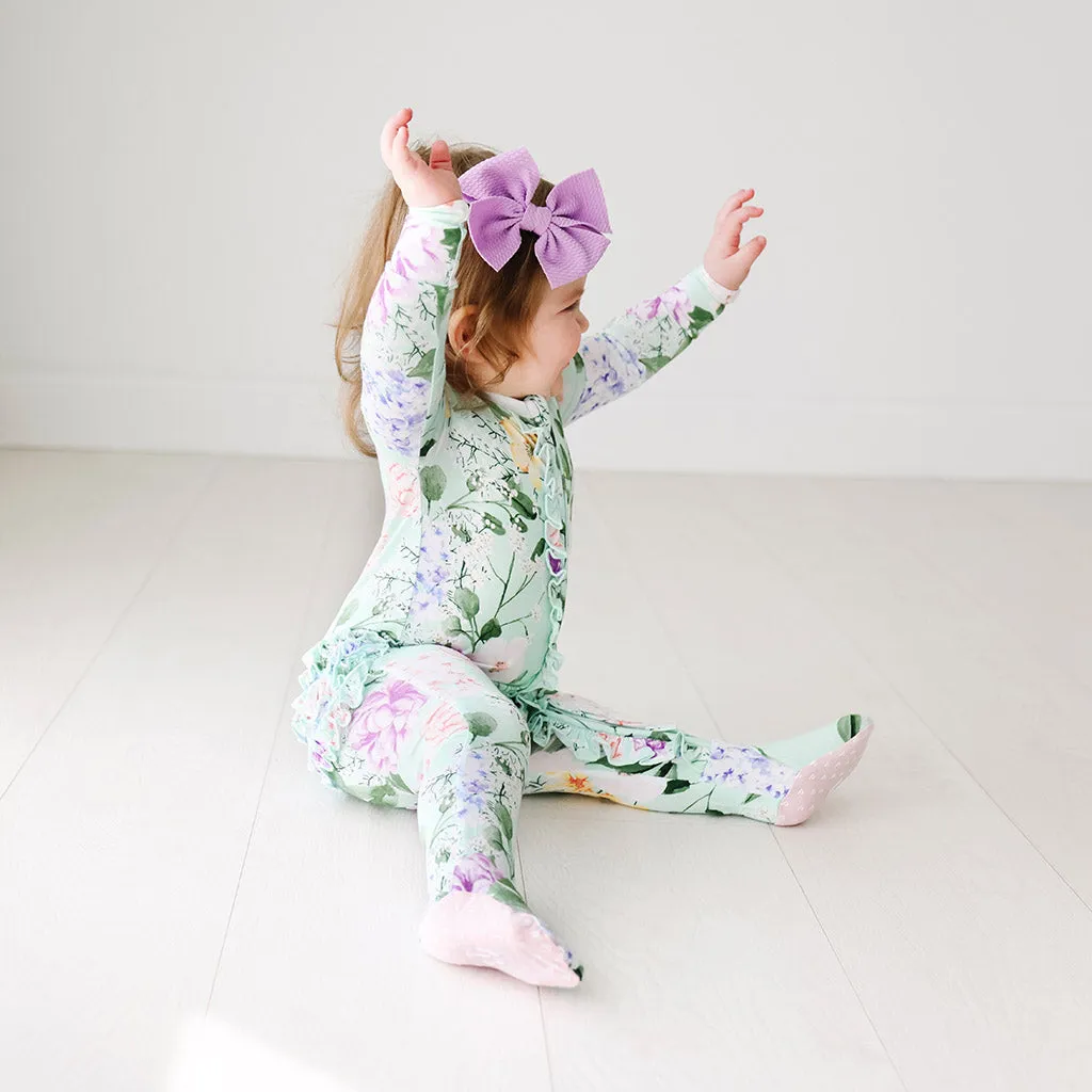 Posh Peanut Erin  Ruffled Zippered Footie