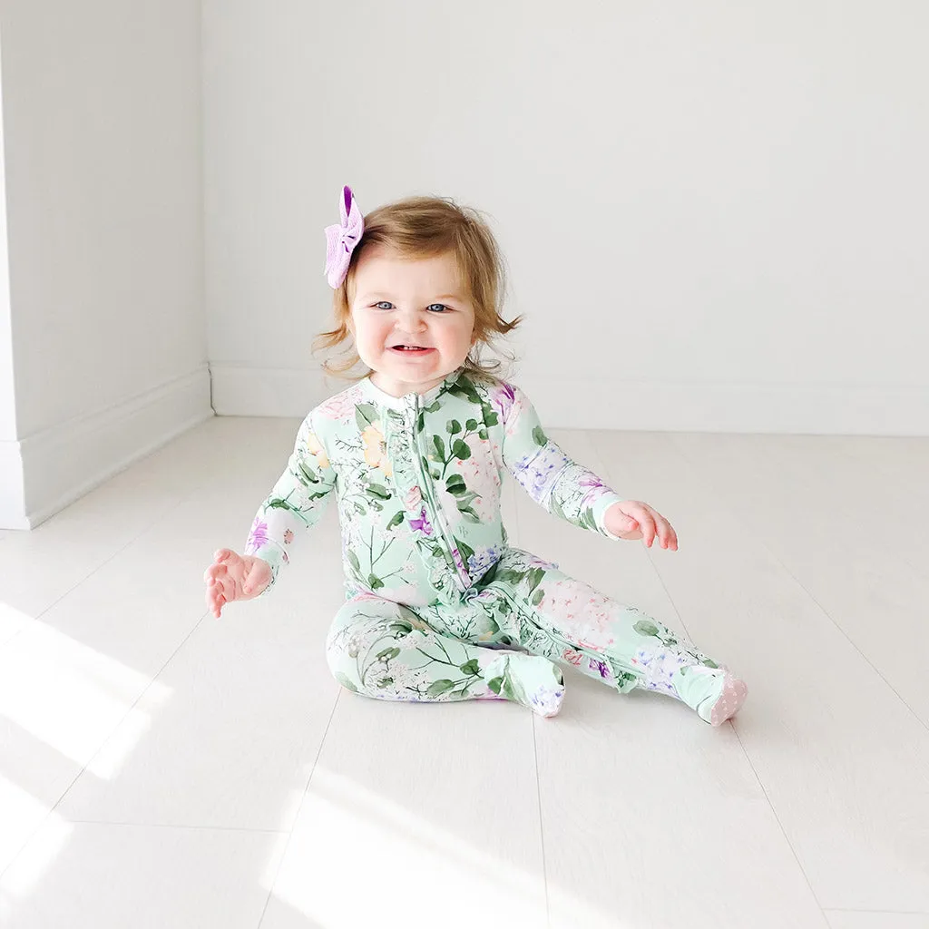 Posh Peanut Erin  Ruffled Zippered Footie